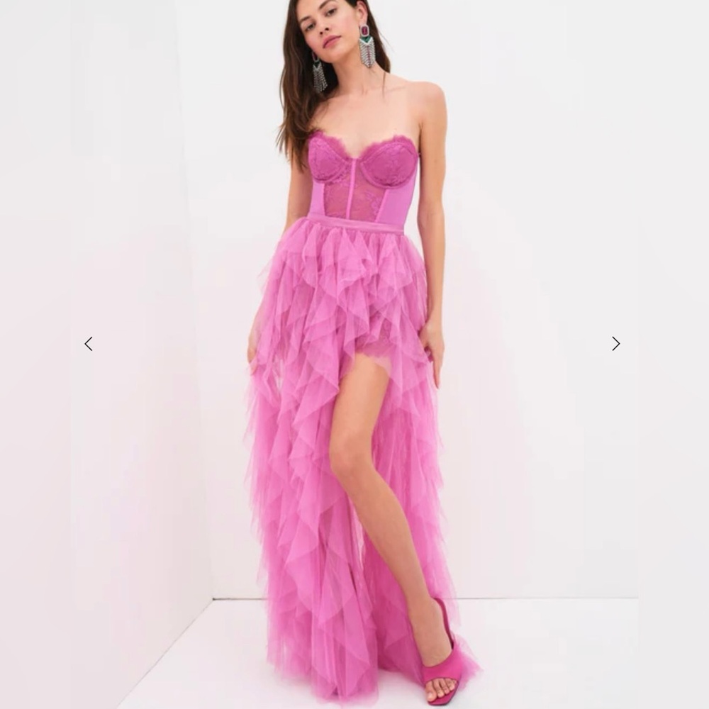 For Love and Lemons X REVOLVE BUSTIER GOWN IN PINK